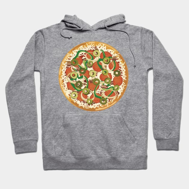 Cartoon Pizza Hoodie by SWON Design